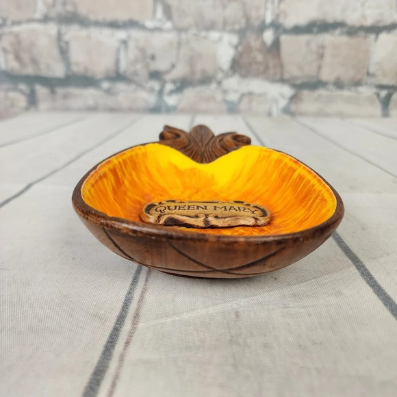 Vintage.60s Treasure Craft Pineapple Dish  Queen Mary Orange - Picture 6 of 9